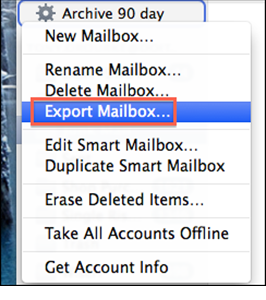 Export mailbox